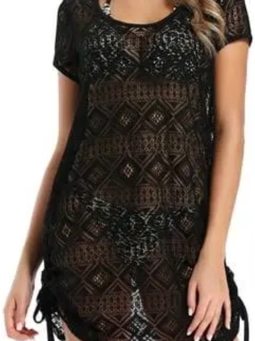 Black Swim Cover Up - Size L